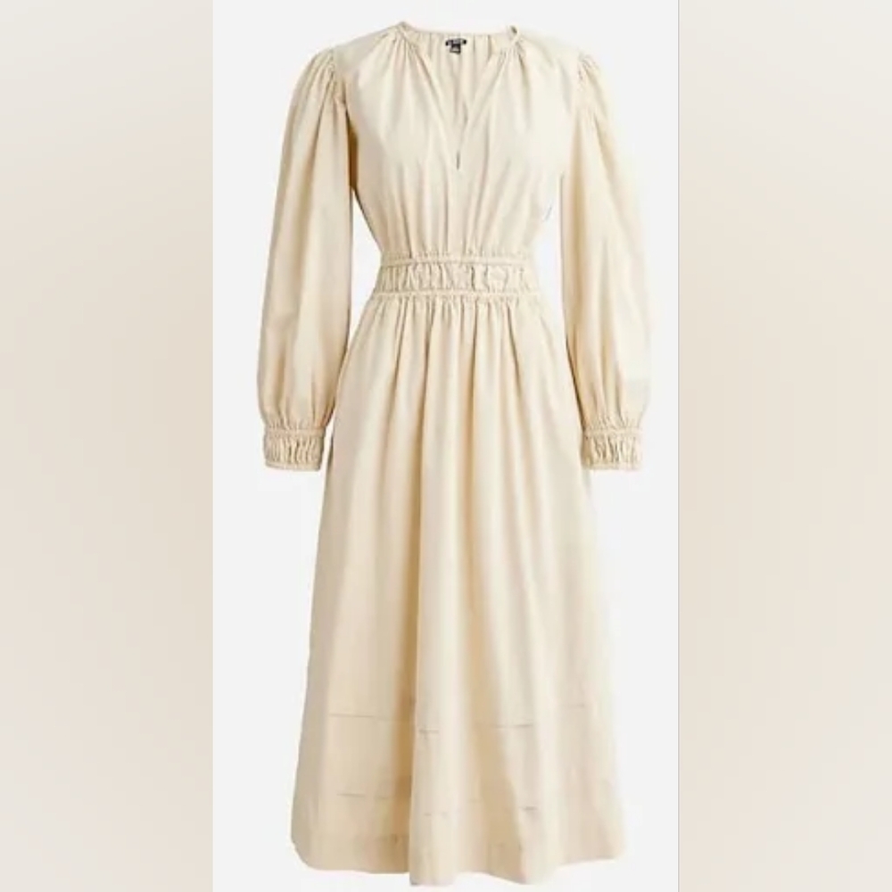 J. Crew Cream Long Sleeve Dress